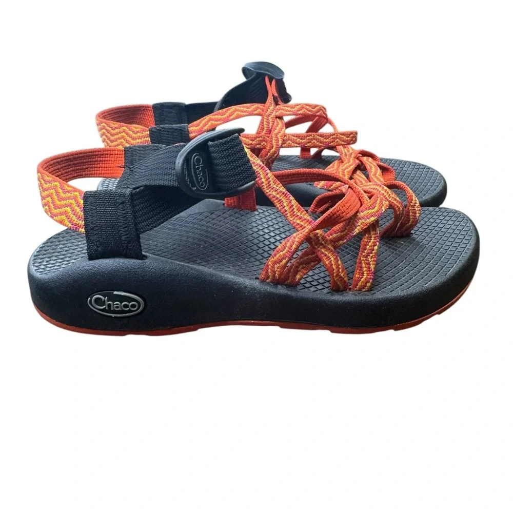 🧡 Chaco Z/1 Classic Women’s Sandals 🖤 Black & Orange Hiking Adventure Size 6 🌿